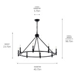 Kichler Carrick 8-Light Black Traditional Bare Bulb Chandelier