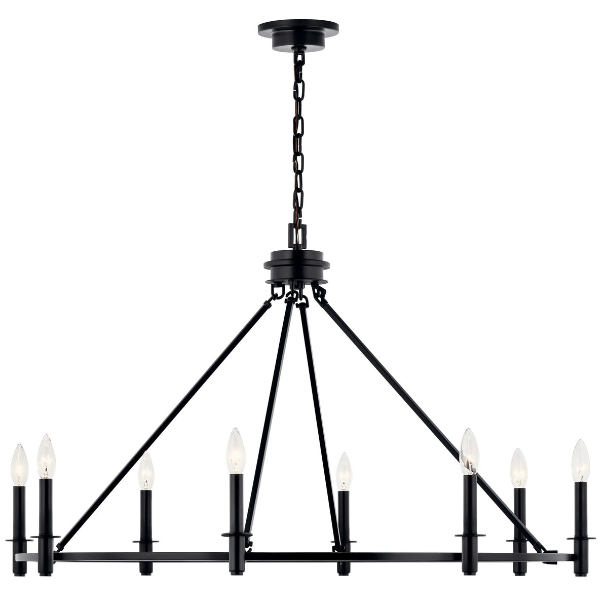 Kichler Carrick 8-Light Black Traditional Bare Bulb Chandelier