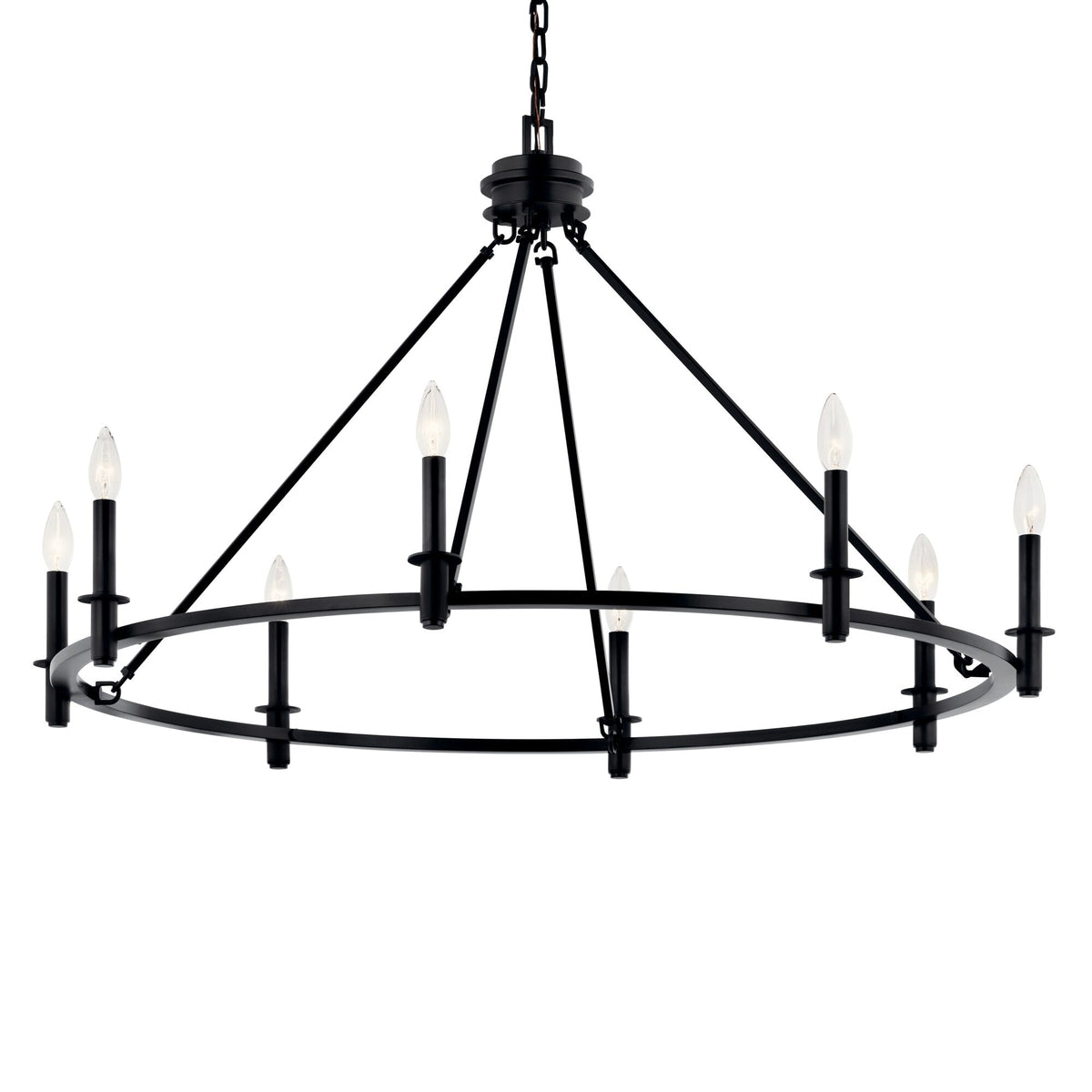 Kichler Carrick 8-Light Black Traditional Bare Bulb Chandelier