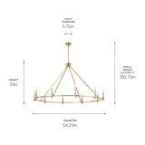 Kichler Carrick 10-Light Gold Traditional Bare Bulb Chandelier