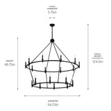 Kichler Carrick 18-Light Black Traditional Bare Bulb Chandelier