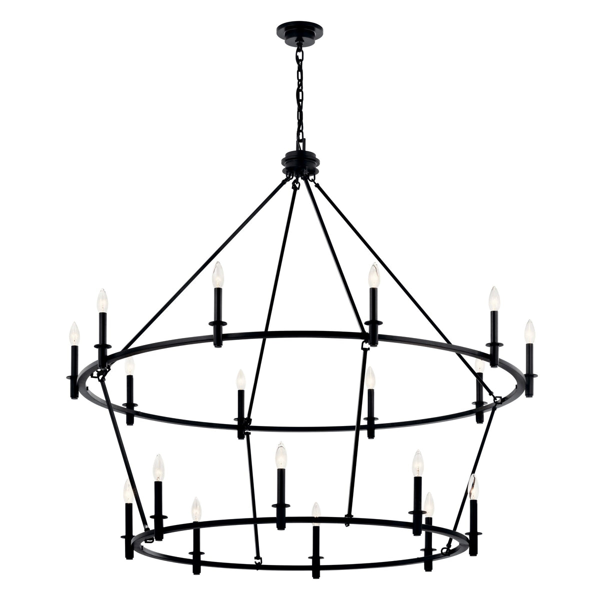 Kichler Carrick 18-Light Black Traditional Bare Bulb Chandelier