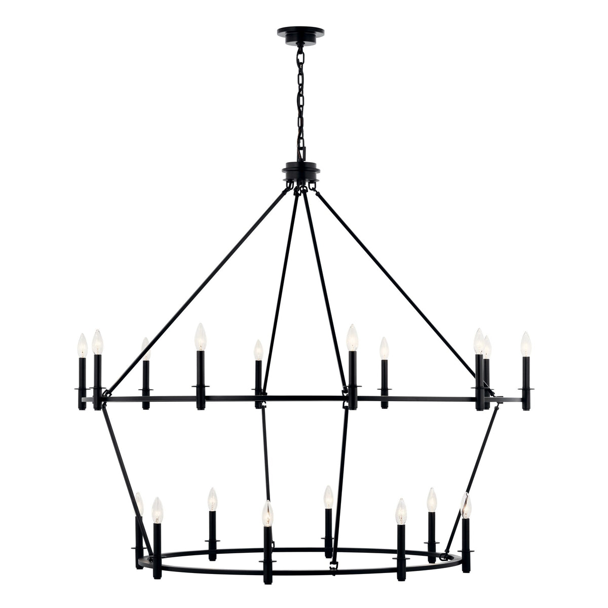 Kichler Carrick 18-Light Black Traditional Bare Bulb Chandelier