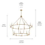 Kichler Carrick 18-Light Gold Traditional Bare Bulb Chandelier