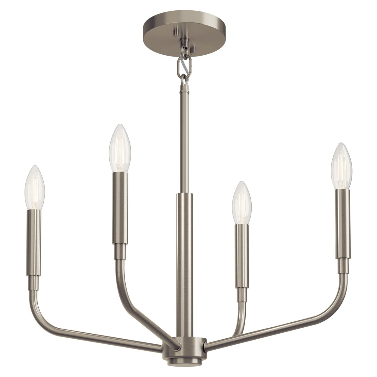 Kichler Madden 4-Light Brushed Nickel Modern/Contemporary Bare Bulb Chandelier