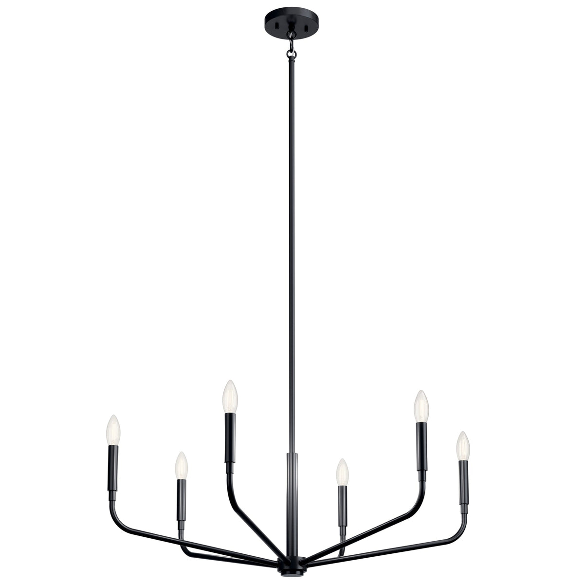 Kichler Madden 6-Light Black Modern/Contemporary Bare Bulb Chandelier