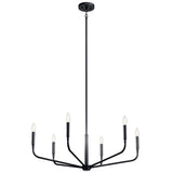 Kichler Madden 6-Light Black Modern/Contemporary Bare Bulb Chandelier