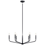Kichler Madden 6-Light Black Modern/Contemporary Bare Bulb Chandelier