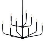 Kichler Madden 9-Light Black Modern/Contemporary Bare Bulb Chandelier