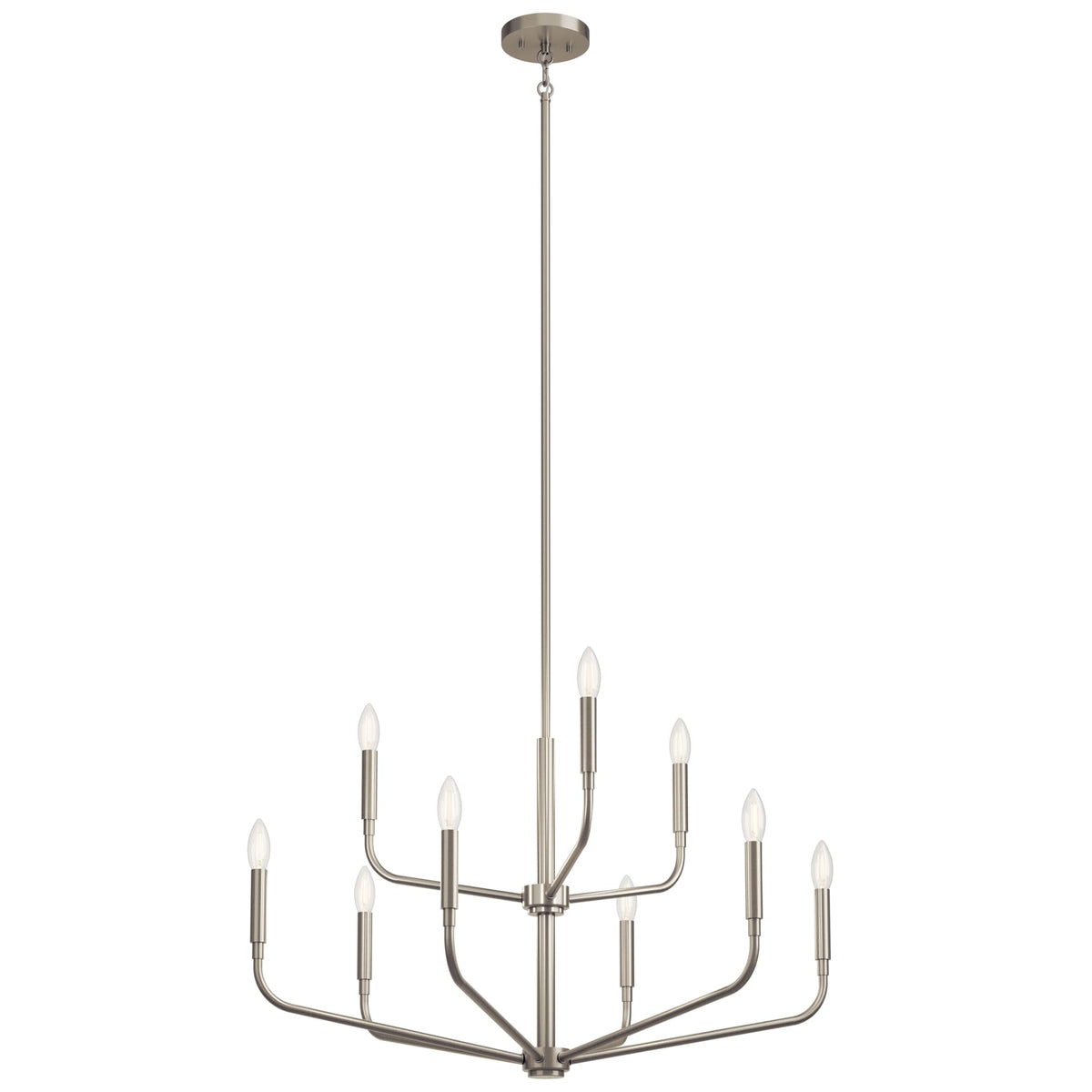 Kichler Madden 9-Light Brushed Nickel Modern/Contemporary Bare Bulb Chandelier