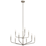 Kichler Madden 9-Light Brushed Nickel Modern/Contemporary Bare Bulb Chandelier