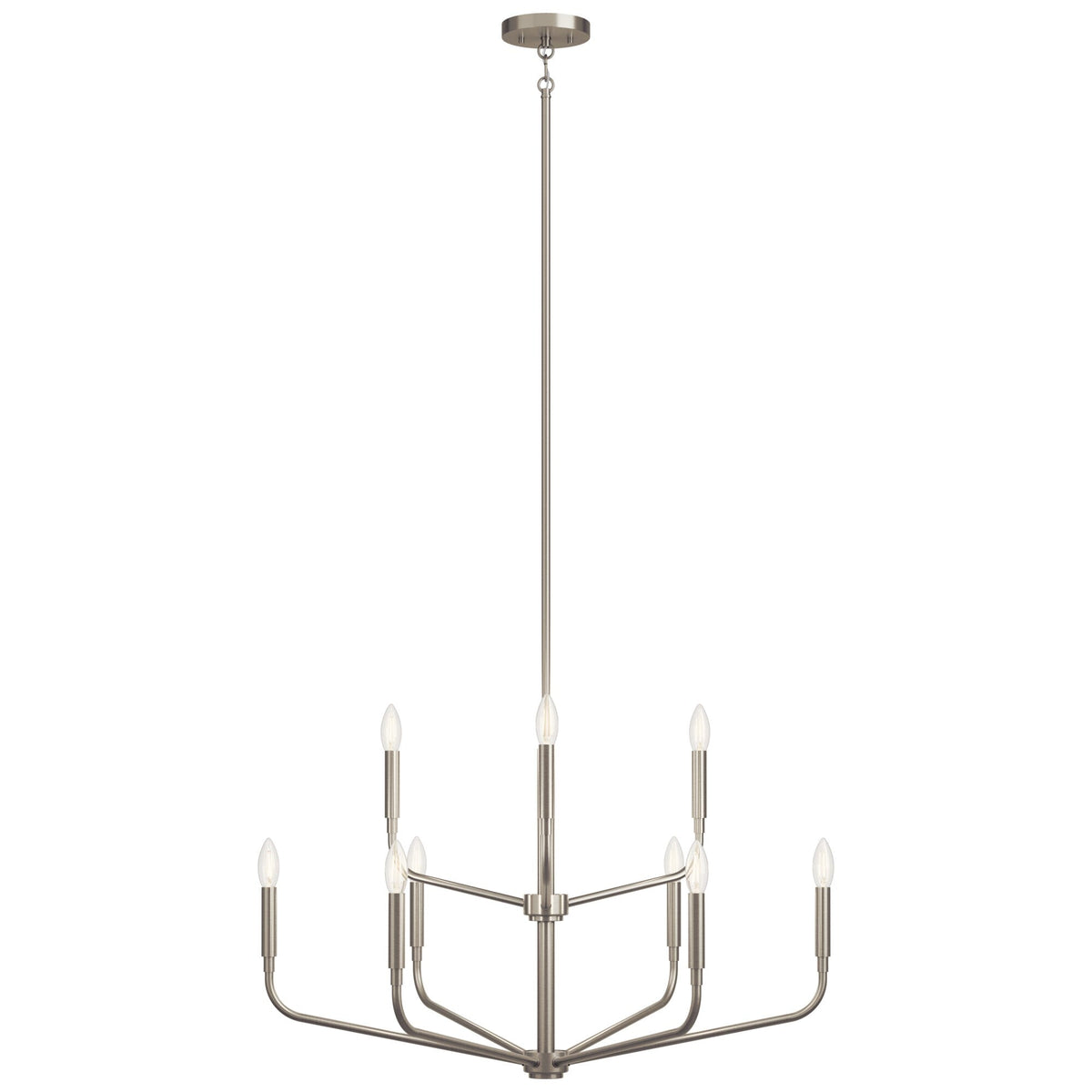 Kichler Madden 9-Light Brushed Nickel Modern/Contemporary Bare Bulb Chandelier