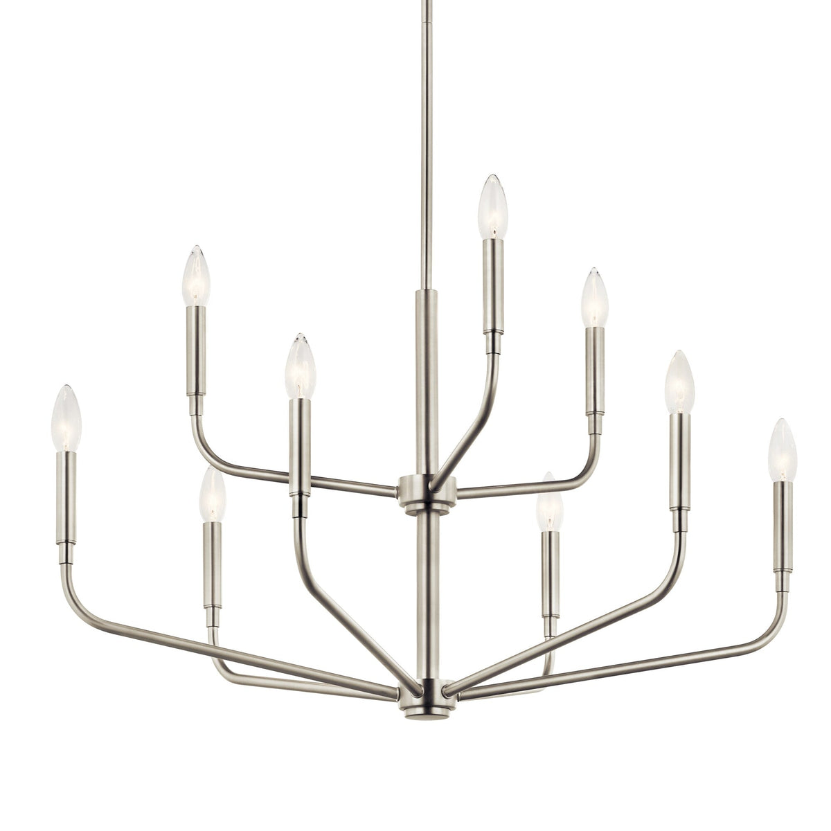 Kichler Madden 9-Light Brushed Nickel Modern/Contemporary Bare Bulb Chandelier