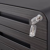 SINOFURN Gray Black 3-Drawer 15.8-in File Cabinet