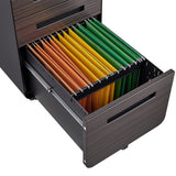SINOFURN Gray Black 3-Drawer 15.8-in File Cabinet