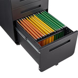 SINOFURN Black 3-Drawer 15.8-in File Cabinet