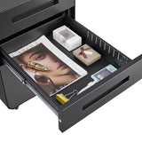 SINOFURN Black 3-Drawer 15.8-in File Cabinet