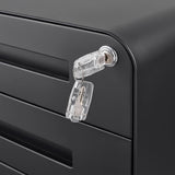 SINOFURN Black 3-Drawer 15.8-in File Cabinet
