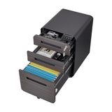 SINOFURN Gray Black 3-Drawer 15.8-in File Cabinet