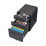 SINOFURN Black 3-Drawer 15.8-in File Cabinet