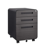 SINOFURN Gray Black 3-Drawer 15.8-in File Cabinet