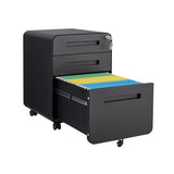 SINOFURN Black 3-Drawer 15.8-in File Cabinet