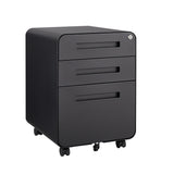 SINOFURN Black 3-Drawer 15.8-in File Cabinet