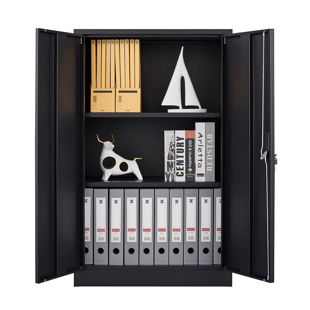SINOFURN Black 25.6-in File Cabinet