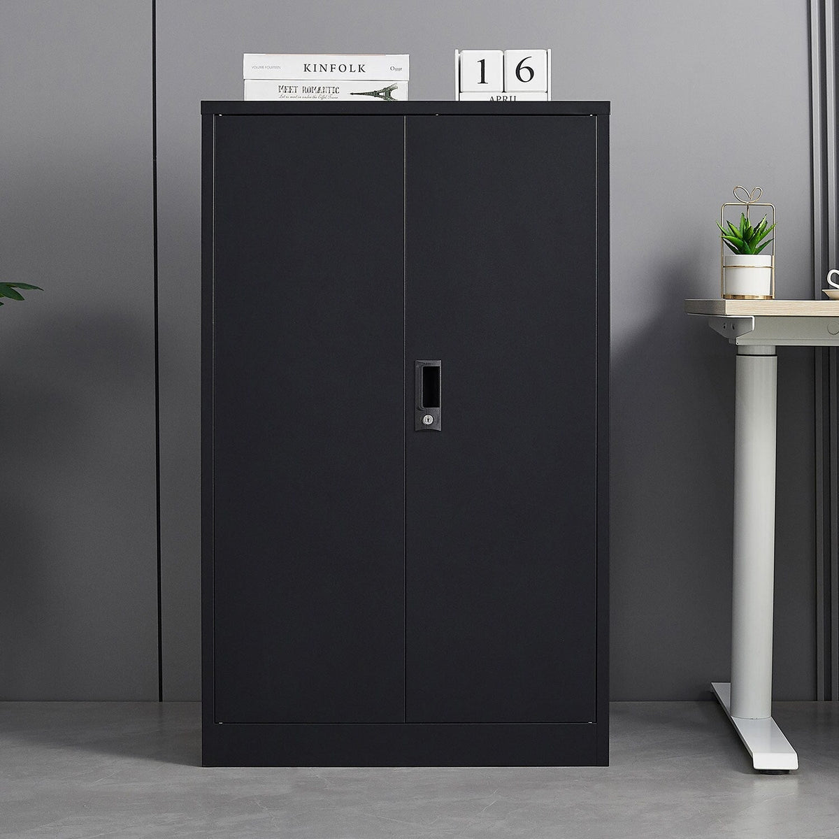 SINOFURN Black 25.6-in File Cabinet