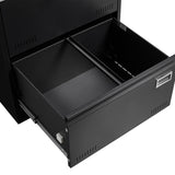 SINOFURN Black 3-Drawer 23.6-in File Cabinet