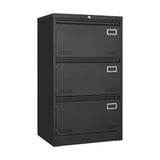 SINOFURN Black 3-Drawer 23.6-in File Cabinet