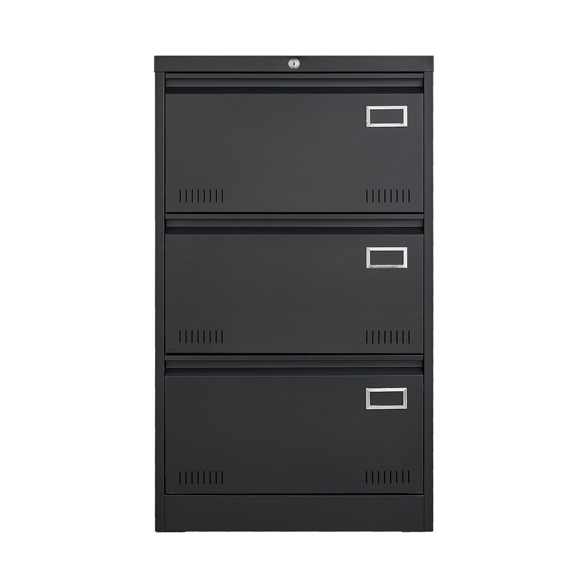 SINOFURN Black 3-Drawer 23.6-in File Cabinet
