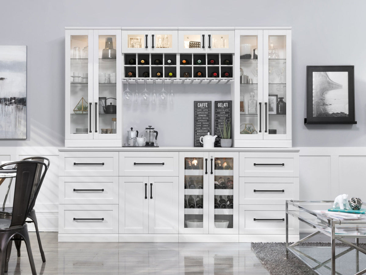 NewAge Products Home Bar 42-in x 80-in White Rectangle Bar Cabinet