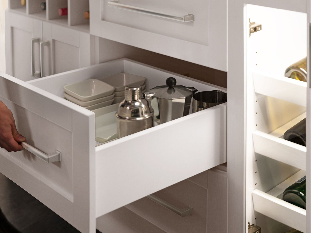 NewAge Products Home Bar 42-in x 80-in White Rectangle Bar Cabinet