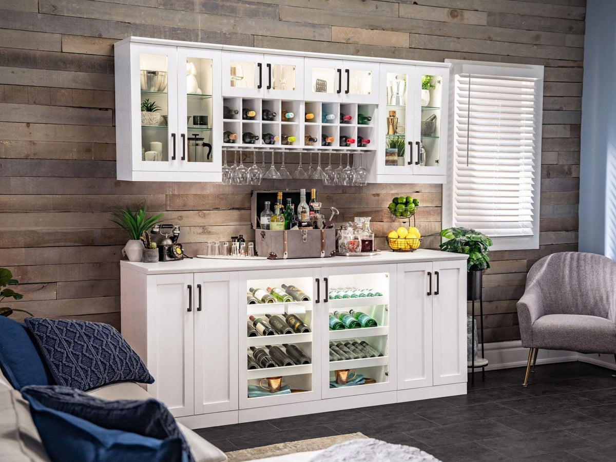 NewAge Products Home Bar 63-in x 85-in White Rectangle Bar Cabinet