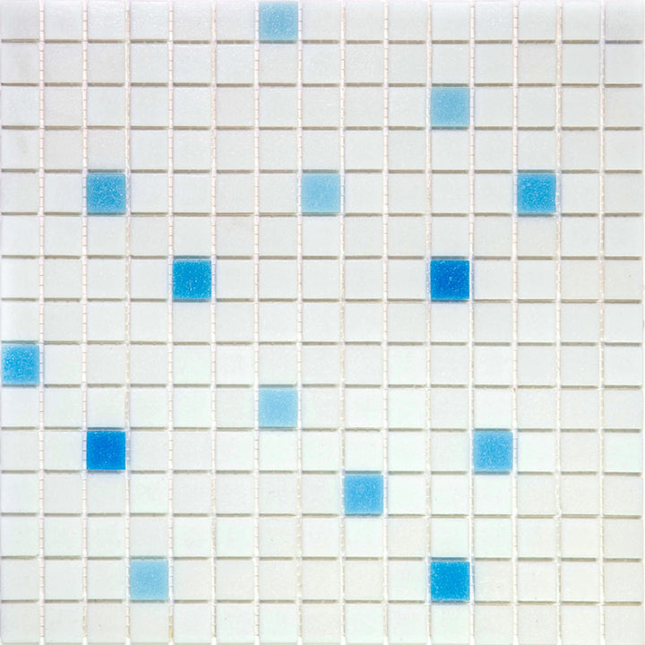 Apollo Tile Mingles White and Blue 12-in x 12-in Glossy Glass Uniform Squares Floor and Wall Tile (20-sq. ft/ Carton)