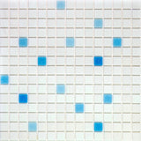 Apollo Tile Mingles White and Blue 12-in x 12-in Glossy Glass Uniform Squares Floor and Wall Tile (20-sq. ft/ Carton)