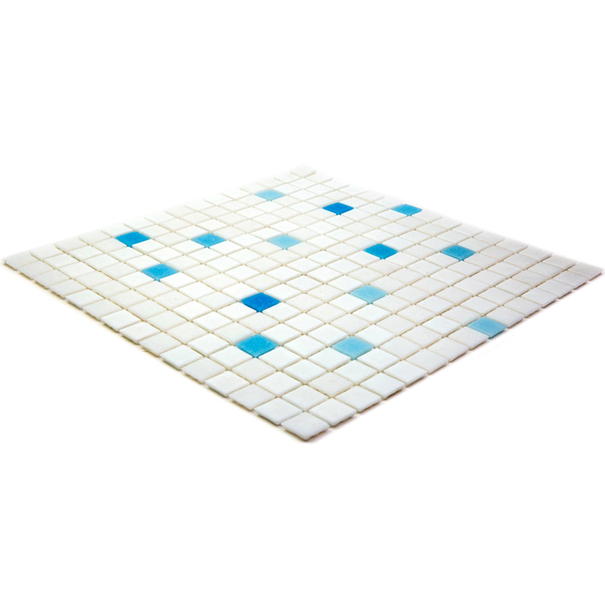 Apollo Tile Mingles White and Blue 12-in x 12-in Glossy Glass Uniform Squares Floor and Wall Tile (20-sq. ft/ Carton)