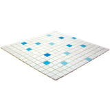 Apollo Tile Mingles White and Blue 12-in x 12-in Glossy Glass Uniform Squares Floor and Wall Tile (20-sq. ft/ Carton)