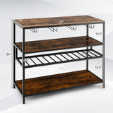 Goplus 300-Bottle Rustic Brown Wood Wine Cabinet