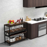 Goplus 300-Bottle Rustic Brown Wood Wine Cabinet