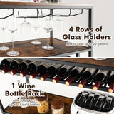 Goplus 300-Bottle Rustic Brown Wood Wine Cabinet