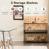 Goplus 300-Bottle Rustic Brown Wood Wine Cabinet