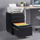 Bybafun White 3-Drawer 15.4-in File Cabinet