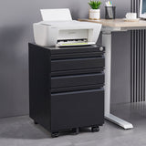 Bybafun White 3-Drawer 15.4-in File Cabinet