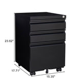 Bybafun White 3-Drawer 15.4-in File Cabinet
