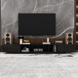 FUFU&GAGA Modern/Contemporary Black Tv Cabinet Integrated Tv Mount (Accommodates TVs up to 80-in)
