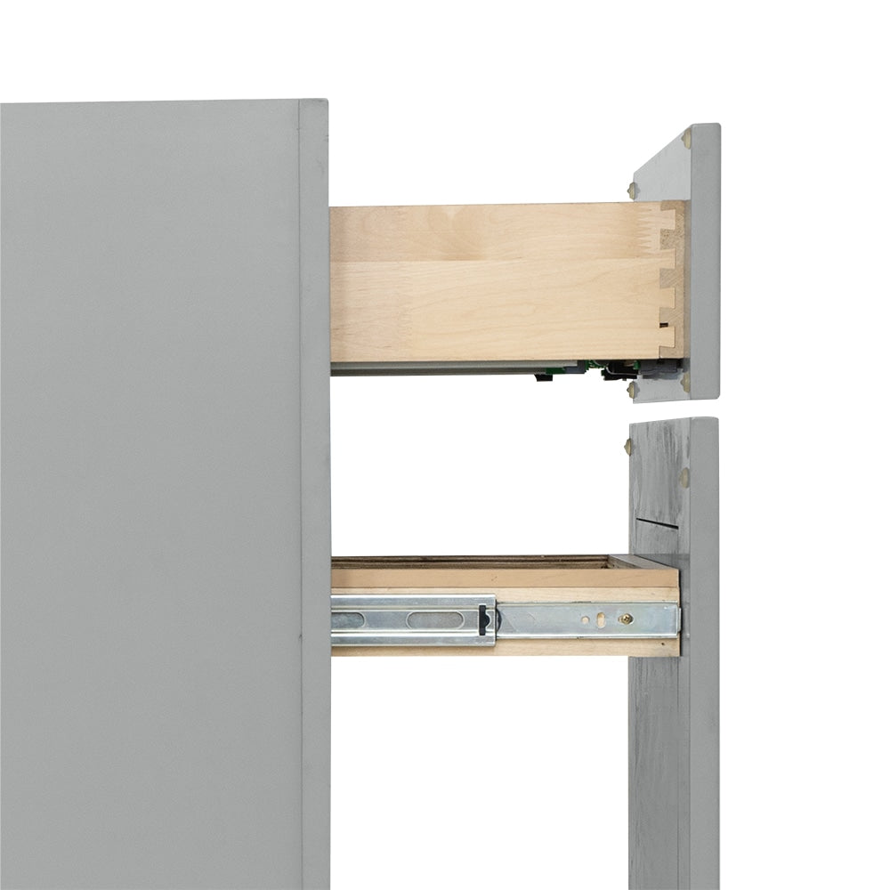 RELIABILT Overlake 18-in W x 34.5-in H x 24-in D Gray 1-Drawer Pull-out Wastebasket Base Ready To Assemble Plywood Cabinet (Recessed Panel Shaker Style)