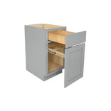 RELIABILT Overlake 18-in W x 34.5-in H x 24-in D Gray 1-Drawer Pull-out Wastebasket Base Ready To Assemble Plywood Cabinet (Recessed Panel Shaker Style)