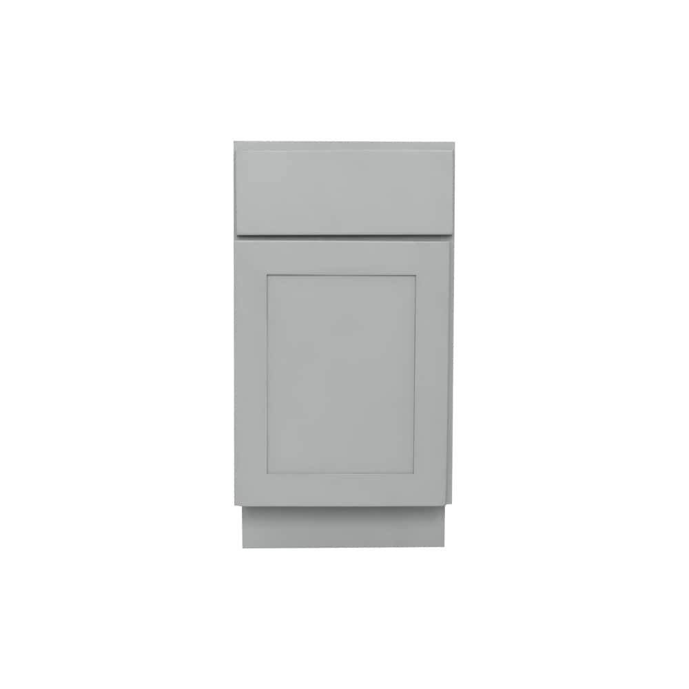 RELIABILT Overlake 18-in W x 34.5-in H x 24-in D Gray 1-Drawer Pull-out Wastebasket Base Ready To Assemble Plywood Cabinet (Recessed Panel Shaker Style)